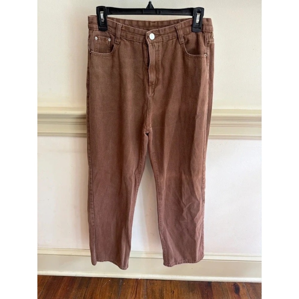 Women's Brown Denim Jeans, Sile L